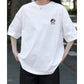 Lazar ラザル Tシャツ メンズ レディース ユニセックス 半袖 ビッグシルエット オーバーサイズ ロゴ ワンポイント 刺繍 アニマル柄 犬柄 猫柄 カットソー トップス（0115030059）