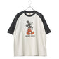 Disney ディズニー ミッキーマウス Tシャツ 半袖 メンズ レディース ユニセックス キャラクター ヴィンテージ調 プリント ラグラン 綿100％（0112281239）