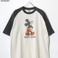 Disney ディズニー ミッキーマウス Tシャツ 半袖 メンズ レディース ユニセックス キャラクター ヴィンテージ調 プリント ラグラン 綿100％（0112281239）