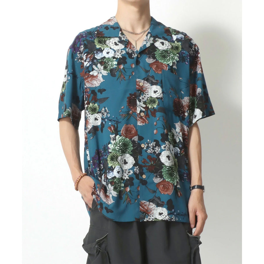 【大きいサイズ】marukawa アロハシャツ メンズ 大きいサイズ レーヨン 半袖 花柄 ハワイ シンプル アウトドア 夏服 夏用 涼しい 総柄 シャツ 柄シャツ ハワイアンシャツ 和柄 魚 派手 清涼 カジュアル アメカジ 沖縄 旅行（6842820064）