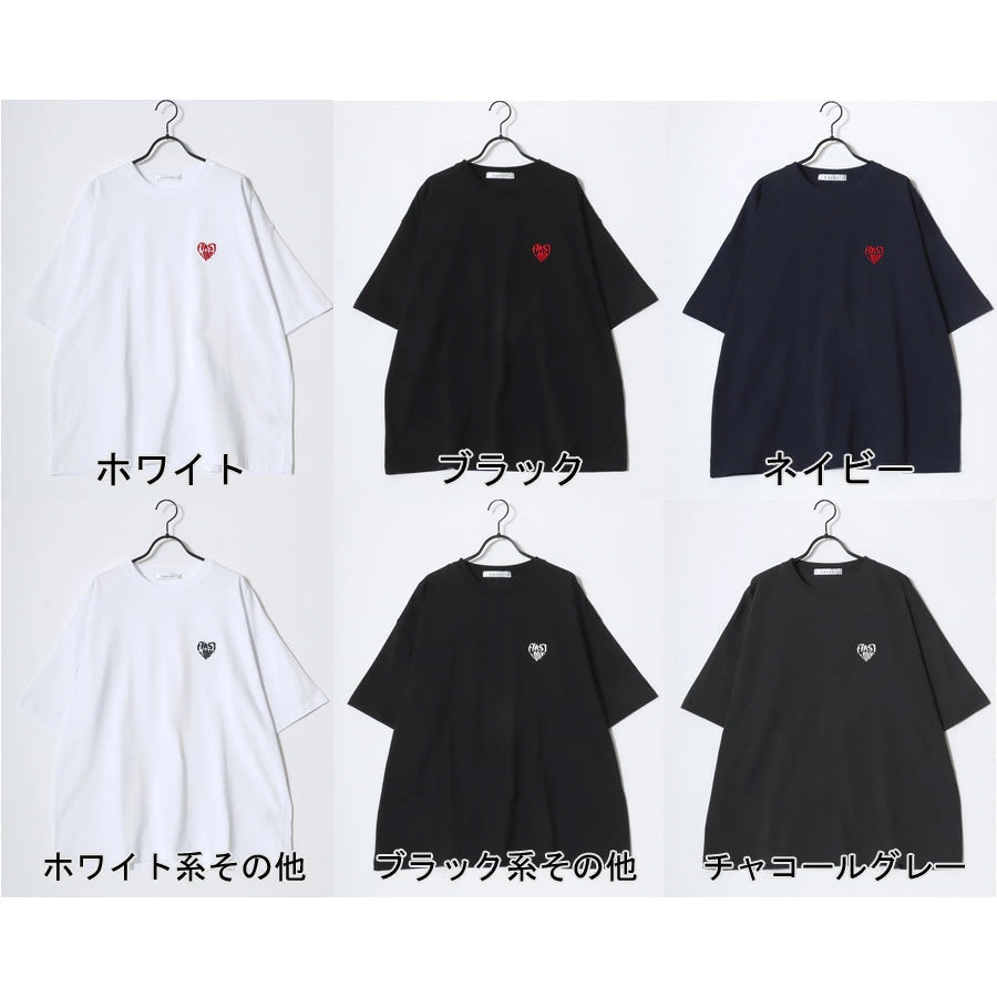 Lazar ラザル Tシャツ メンズ レディース ユニセックス 半袖 ロゴ ワンポイント 刺繍 ビッグシルエット オーバーサイズ ハート柄 カットソー（0115030058）
