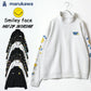 SMILEY FACE スマイリーフェイス スウェット トレーナー メンズ 裏起毛 ビッグシルエット ゆったり ハーフジップ シンプル ロゴ入り 長袖 大きいサイズ レディース（0122510147）