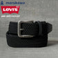 Levi's リーバイス 35mm ストレッチ ゴムメッシュベルト メンズ レディース ユニセックス ブランド ロゴ 穴なし 編み込みベルト 伸縮性 フィット感 バックル 刻印 ジーンズ おしゃれ 小物 全長約113cm