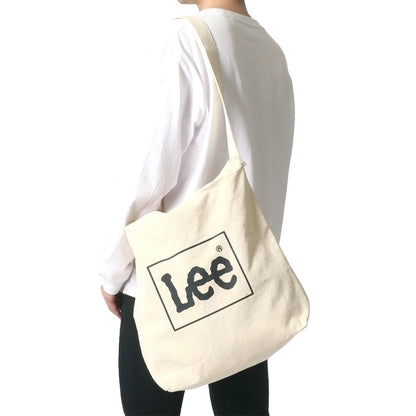 Lee リー ショルダーバッグ キャンバス 2WAY レディース メンズ ユニセックス トートバッグ ロゴプリント ミニボックスロゴ 刺繍 無地 バックポケット ミニポケット 収納 B4 大容量 通勤 通学 デイリーユース（7787840001）