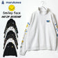 SMILEY FACE スマイリーフェイス スウェット トレーナー メンズ 裏起毛 ビッグシルエット ゆったり ハーフジップ シンプル ロゴ入り 長袖 大きいサイズ レディース（0122510147）