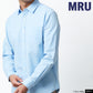MRU エムアールユー オックスフォードシャツ  無地 切替え 長袖 シャツ シンプル きれいめ カジュアル