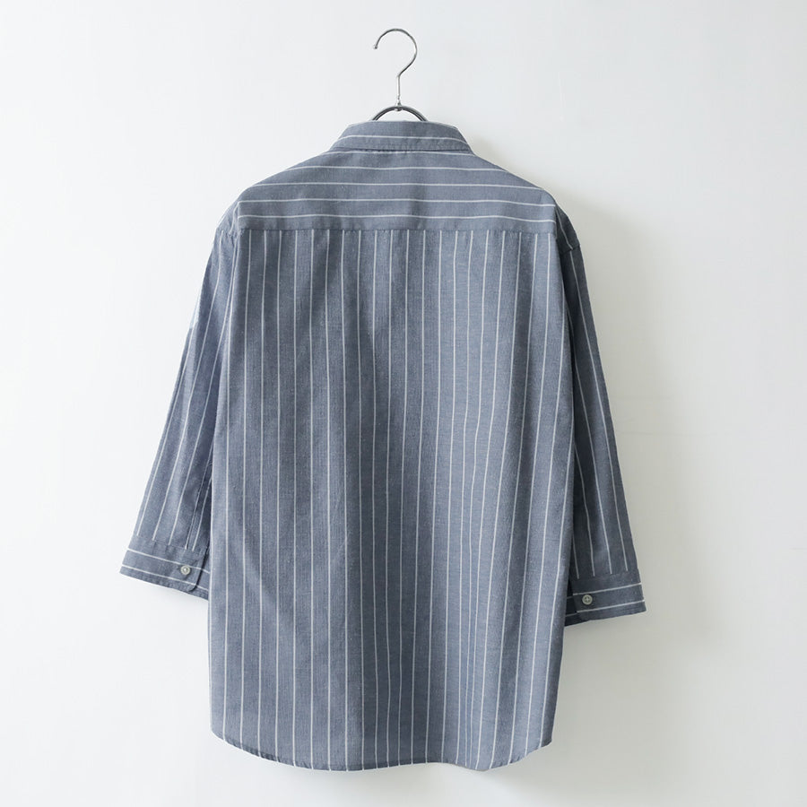 marukawa 7分丈 シャツ 麻混 ボタンシャツ レギュラーカラー 接触冷感 メンズ レディース（2192280213）