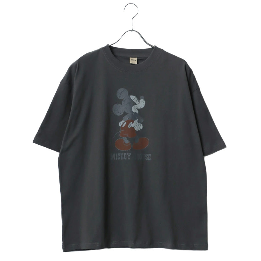 Disney ディズニー ミッキーマウス Tシャツ 半袖 メンズ レディース ユニセックス キャラクター ヴィンテージ調 プリント ラグラン 綿100％（0112281239）