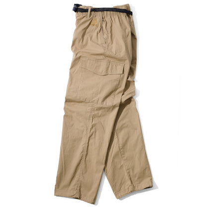 GERRY ジェリー シャンブレー ワイド カーゴパンツ メンズ レディース ユニセックス ストレッチ イージーパンツ UVカット ベルト付き ブランド ロゴ 刺繍（5171120127）