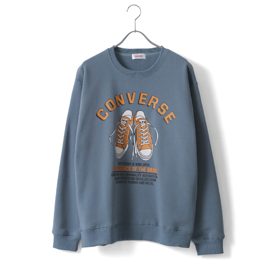 CONVERSE コンバース トレーナー メンズ レディース ユニセックス 秋冬 長袖 スウェット 無地 裏起毛 ゆったり 大きいサイズ 韓国風 ストリート系 部屋着 おしゃれ カジュアル ブランド シューズ ロゴ（0122280328）