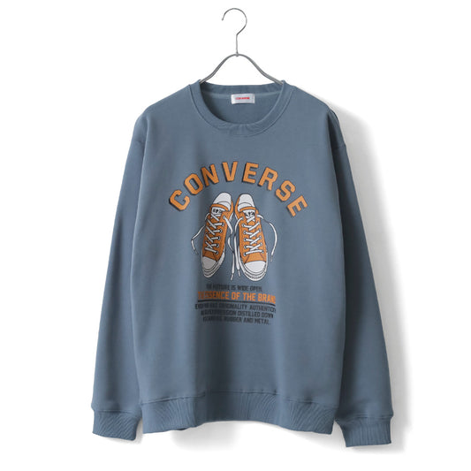 CONVERSE コンバース トレーナー メンズ レディース ユニセックス 秋冬 長袖 スウェット 無地 裏起毛 ゆったり 大きいサイズ 韓国風 ストリート系 部屋着 おしゃれ カジュアル ブランド シューズ ロゴ（0122280328）