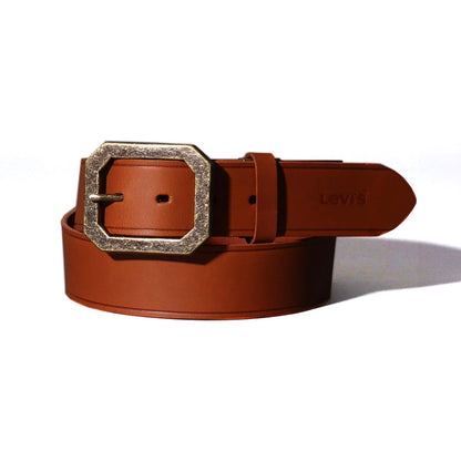 Levi's リーバイス 40mm 本革 ベルト メンズ アンティークゴールド スクエア型 バックルレザーベルト おしゃれ ブランド 革 本革 カジュアル ビジネス（7718990092）