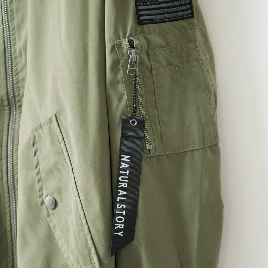 marukawa MA-1 メンズ エムエーワン ジャンパー フライトジャケット ブルゾン 秋 暖 カジュアル ミリタリー リブ ワッペン（3162280040）