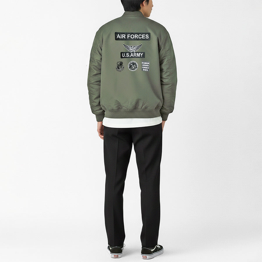 marukawa MA-1 メンズ エムエーワン ジャンパー フライトジャケット ブルゾン 秋 暖 カジュアル ミリタリー リブ ワッペン（3162280040）