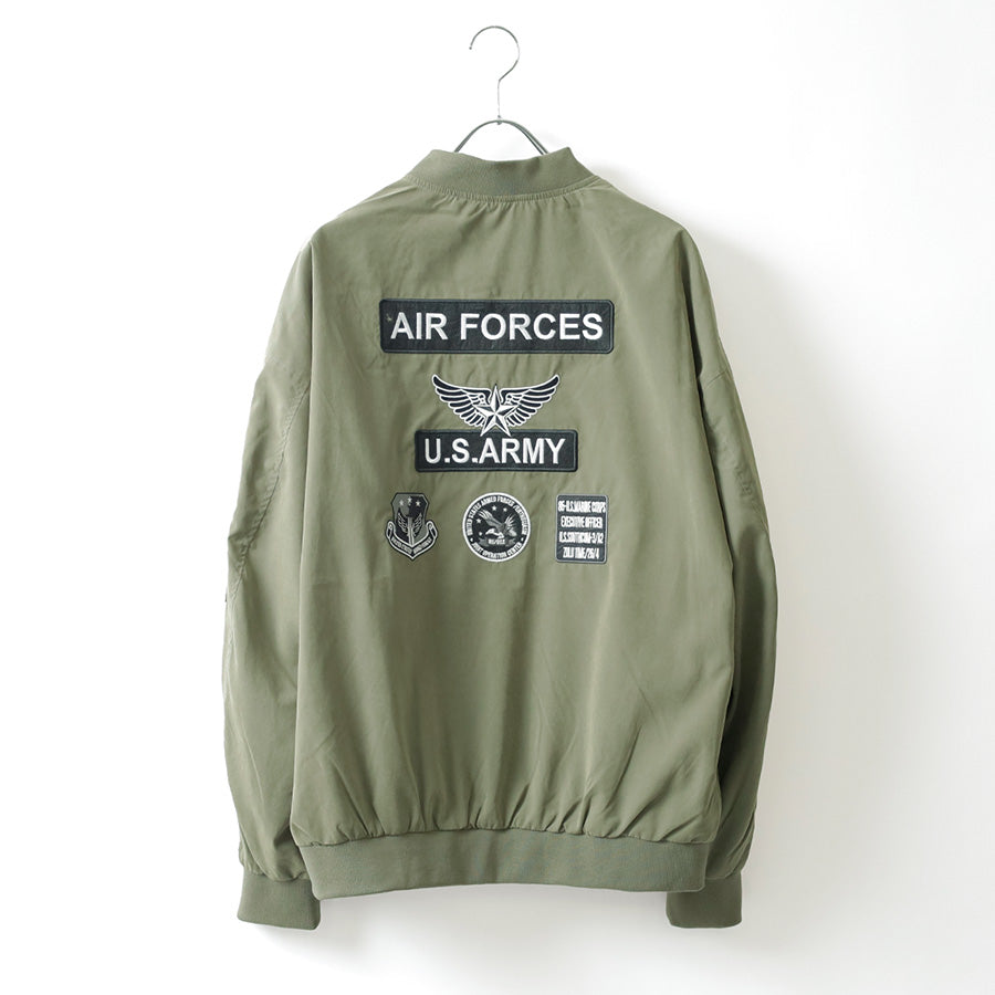 marukawa MA-1 メンズ エムエーワン ジャンパー フライトジャケット ブルゾン 秋 暖 カジュアル ミリタリー リブ ワッペン（3162280040）