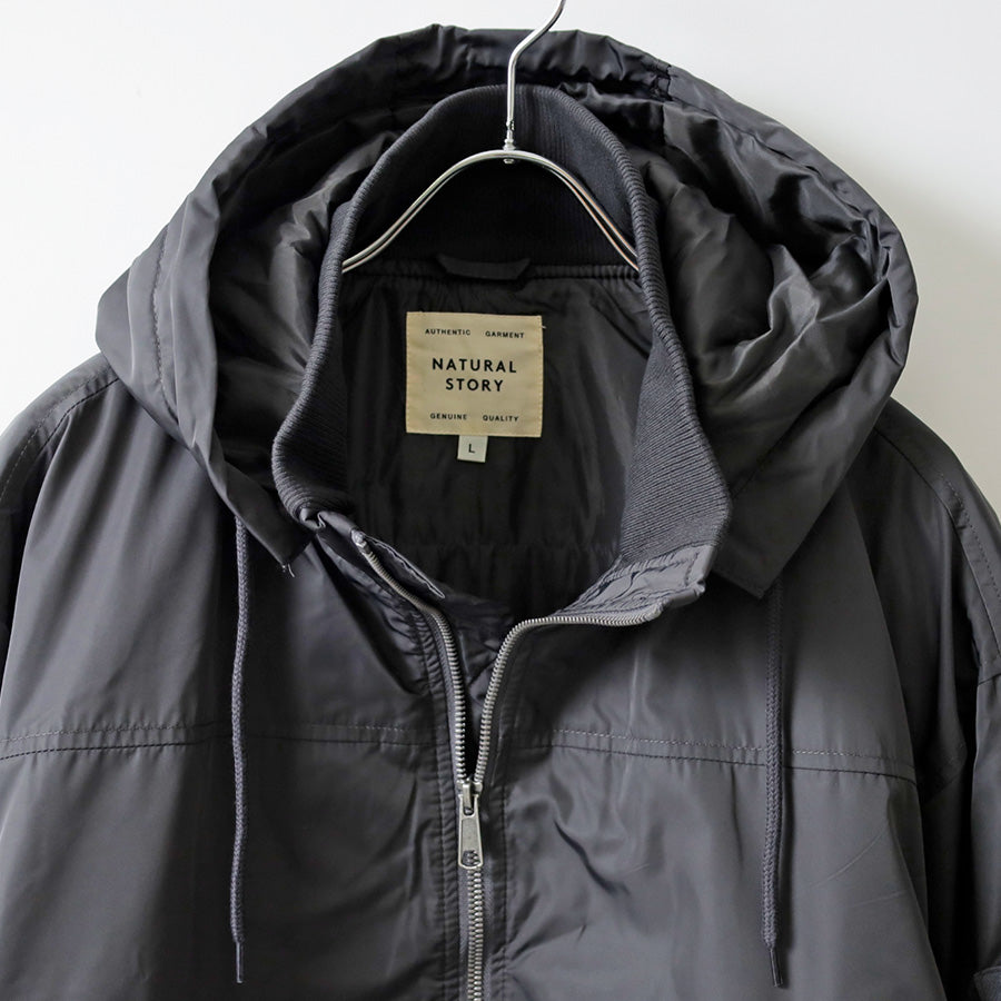 marukawa フライトジャケット メンズ 中綿 ブルゾン フード付き ジップアップ ミリタリー 防寒 保温 ユニセックス 秋 冬 アウター（3162280041）