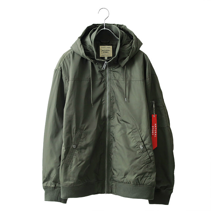 marukawa フライトジャケット メンズ 中綿 ブルゾン フード付き ジップアップ ミリタリー 防寒 保温 ユニセックス 秋 冬 アウター（3162280041）