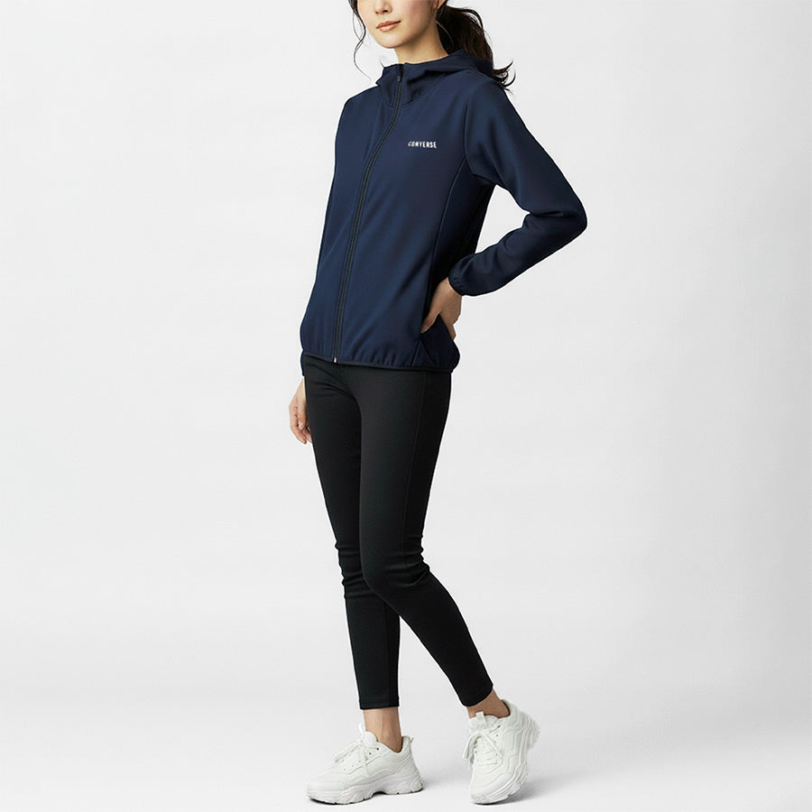 CONVERSE コンバース 軽量 ストレッチ ジップアップパーカー マウンテンパーカー レディース 撥水 UV対策 防花粉（3342280070）