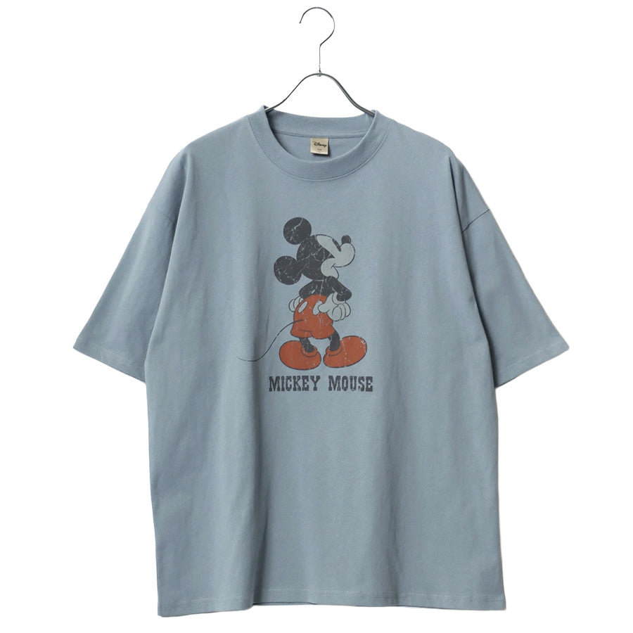 Disney ディズニー ミッキーマウス Tシャツ 半袖 メンズ レディース ユニセックス キャラクター ヴィンテージ調 プリント ラグラン 綿100％（0112281239）