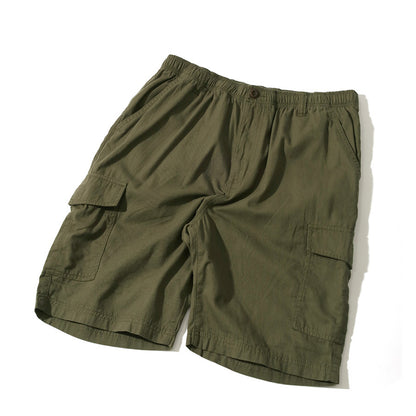 Hanes ヘインズ カーゴパンツ ハーフパンツ メンズ レディース ユニセックス ショートパンツ 短パン 綿100 前開き ウエストゴム 紐 カーゴポケット（5181120184）