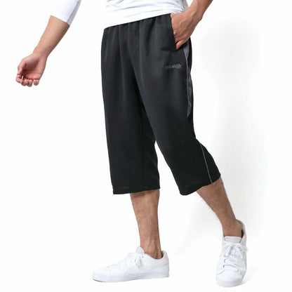 Kaepa ケイパ ハーフパンツ メンズ ジャージ 下 のみ パンツ おしゃれ 大きいサイズ ポリエステル100 ゆったり ストレート ストレッチ ひざ下 クロップド 速乾 ドライ UV対策 7分丈（5187140038）