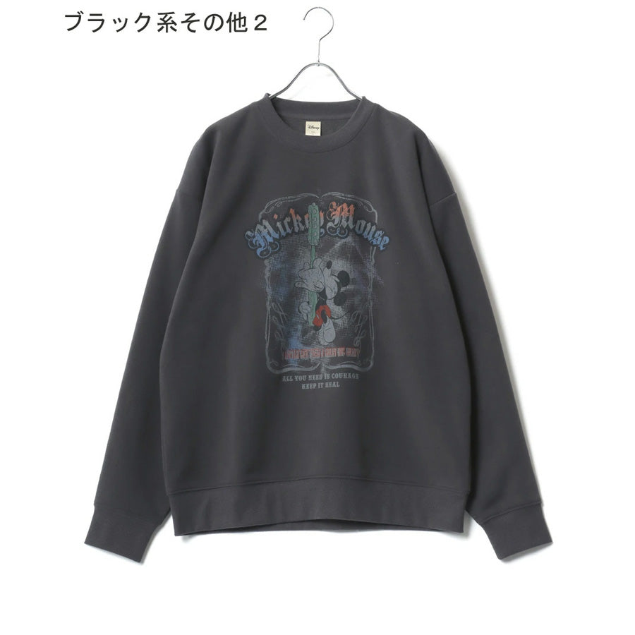 Disney ディズニー スウェット トレーナー メンズ 裏起毛 ビッグシルエット オーバーサイズ ゆったり シンプル ロゴ入り ワンポイント おしゃれ かわいい レディース（0122280286）