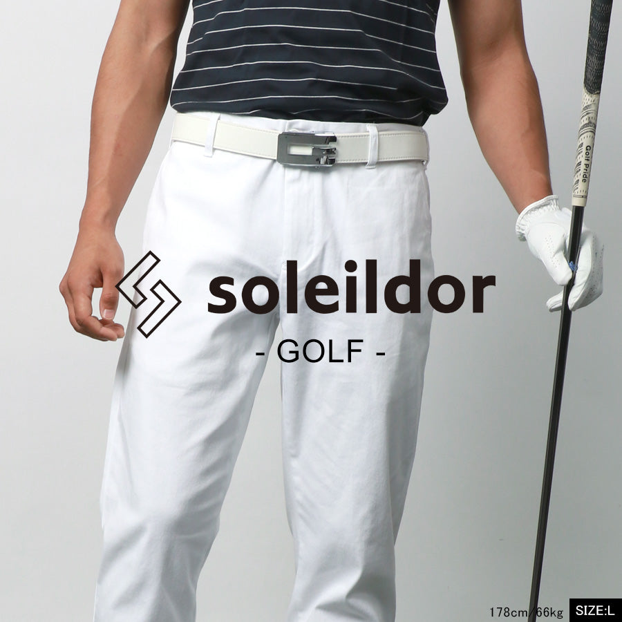 soleildor ソレイルドール チノパン 9分丈 メンズ 秋冬 無地 ストレッチ スキニーパンツ カラーパンツ スリム ボトム ボトムス ゴルフウェア ゴルフパンツ（4145100003）