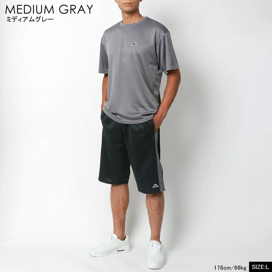 Kappa カッパ スポーツウェア 上下 メンズ 半袖 大きいサイズ ブランド ゆったり セットアップ ジムウェア ヨガウェア フィットネス エクササイズ ジョギング（0162520007）
