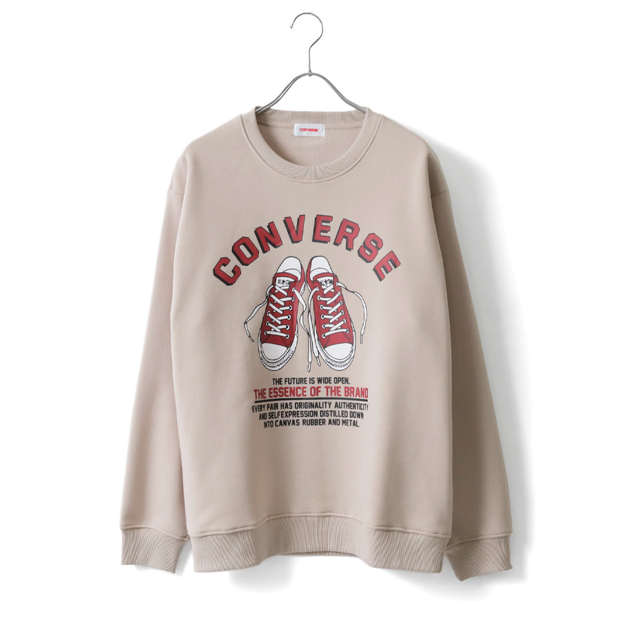 CONVERSE コンバース トレーナー メンズ レディース ユニセックス 秋冬 長袖 スウェット 無地 裏起毛 ゆったり 大きいサイズ 韓国風 ストリート系 部屋着 おしゃれ カジュアル ブランド シューズ ロゴ（0122280328）