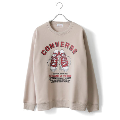 CONVERSE コンバース トレーナー メンズ レディース ユニセックス 秋冬 長袖 スウェット 無地 裏起毛 ゆったり 大きいサイズ 韓国風 ストリート系 部屋着 おしゃれ カジュアル ブランド シューズ ロゴ（0122280328）