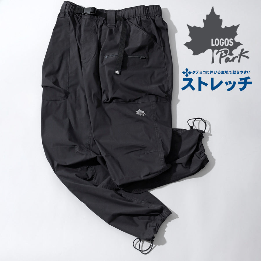 LOGOS park ロゴスパーク イージーパンツ メンズ ストレッチ ストレート ロゴ 刺繍 アウトドア ウエストゴム ボトム ボトム（5172280130）