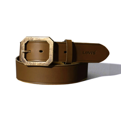 Levi's リーバイス 40mm 本革 ベルト メンズ アンティークゴールド スクエア型 バックルレザーベルト おしゃれ ブランド 革 本革 カジュアル ビジネス（7718990092）