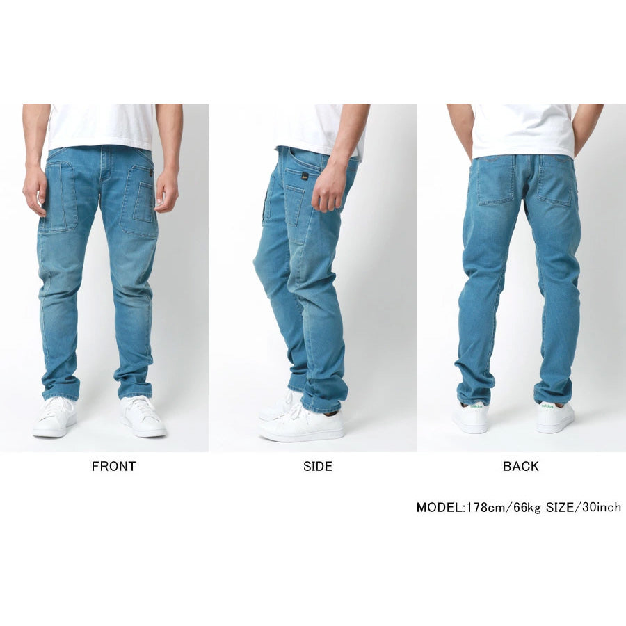 Jeanism EDWIN ジーニズム エドウィン カーゴパンツ ジーンズ メンズ デニムパンツ ジーパン スリム ゆったり アメカジ ストレッチ 大きいサイズ 3D 立体裁断 レギュラーパンツ ズボン ウォッシュ加工 テーパード（4171500018）