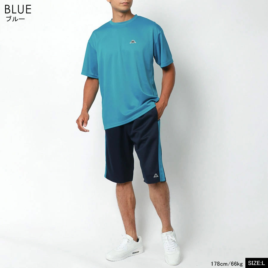 Kappa カッパ スポーツウェア 上下 メンズ 半袖 大きいサイズ ブランド ゆったり セットアップ ジムウェア ヨガウェア フィットネス エクササイズ ジョギング（0162520007）