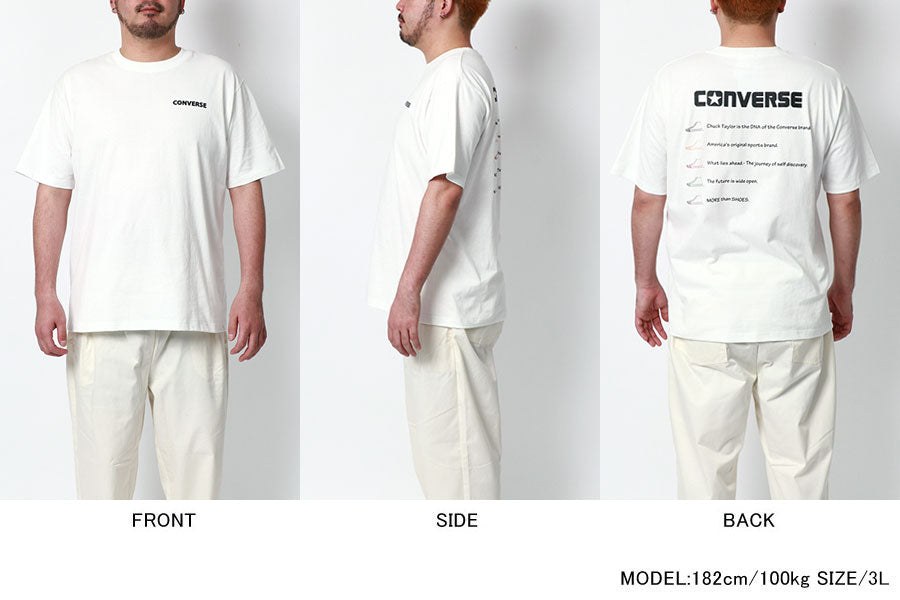【大きいサイズ】CONVERSE コンバース Tシャツ 大きいサイズ メンズ 夏服 バック プリント 半袖 ティーシャツ アメカジ カジュアル