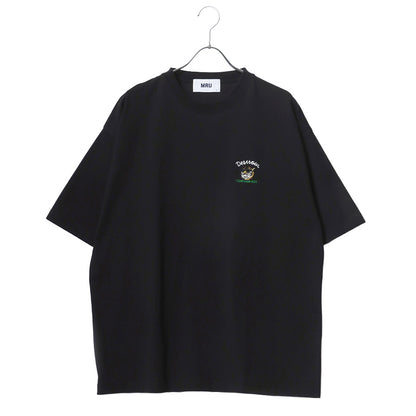 【大きいサイズ】MRU エムアールユー ワンポイント刺繍 Tシャツ 半袖 大きいサイズ メンズ レディース ユニセックス アニマル 髭おじさん 綿100 シンプル ミニ刺繍 デザイン ベーシック ややゆったり ビッグシルエット オーバーサイズ（6815030009）