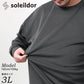 【大きいサイズ】soleildor ソレイルドール ルームウェア メンズ 上 下 部屋着 おしゃれ 長袖 大きいサイズ パジャマ 秋冬 かわいい ブランド セットアップ スウェット スエット 無地 ジャージ セットアップ（6895030004）