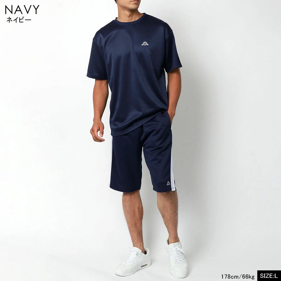 Kappa カッパ スポーツウェア 上下 メンズ 半袖 大きいサイズ ブランド ゆったり セットアップ ジムウェア ヨガウェア フィットネス エクササイズ ジョギング（0162520007）