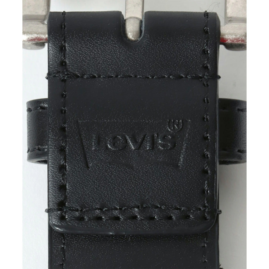 Levi's リーバイス 35mm ストレッチ ゴムメッシュベルト メンズ レディース ユニセックス ブランド ロゴ 穴なし 編み込みベルト 伸縮性 フィット感 バックル 刻印 ジーンズ おしゃれ 小物 全長約113cm