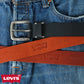 Levi's リーバイス  ベルト メンズ レザー 牛革 革ベルト シンプル カジュアル 帆型 サイズ調整可能 ブランドロゴ 刻印