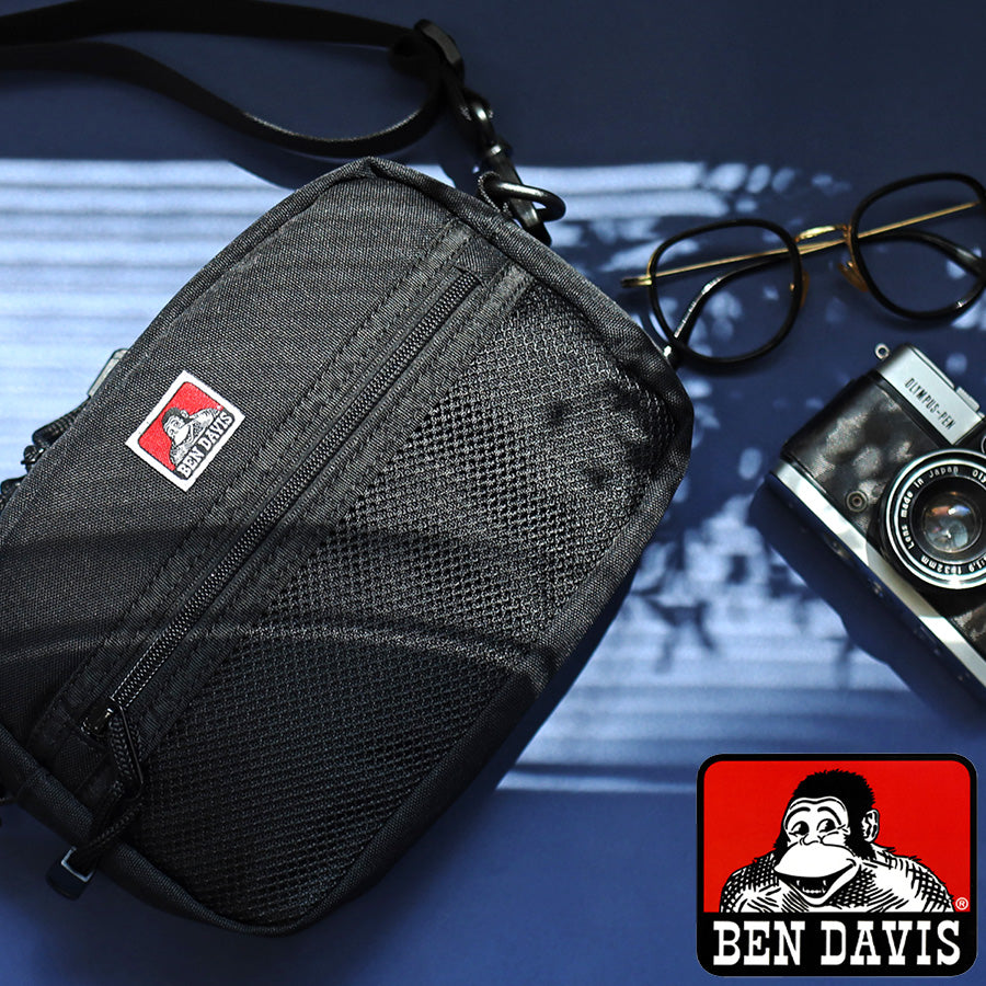 BEN DAVIS ベン デイビス メッシュ ミニ ショルダーバッグ メンズ レディース ユニセックス ブランド ゴリラ ロゴ ポリエステル シンプル 日常使い アウトドア 旅行（7721600071）
