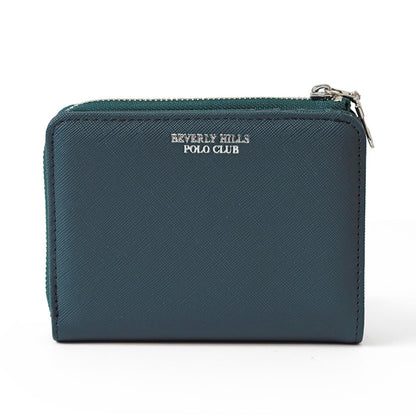 BEVERLY HILLS POLO CLUB ビバリーヒルズポロクラブ 財布 メンズ PUレザー 合成皮革 二つ折り財布 L字ファスナー ブランド ロゴ コンパクト ミニマル さいふ サイフ シンプル 札入れ 小銭入れ カードポケット（7738490125）