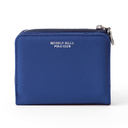 BEVERLY HILLS POLO CLUB ビバリーヒルズポロクラブ 財布 メンズ PUレザー 合成皮革 二つ折り財布 L字ファスナー ブランド ロゴ コンパクト ミニマル さいふ サイフ シンプル 札入れ 小銭入れ カードポケット（7738490125）