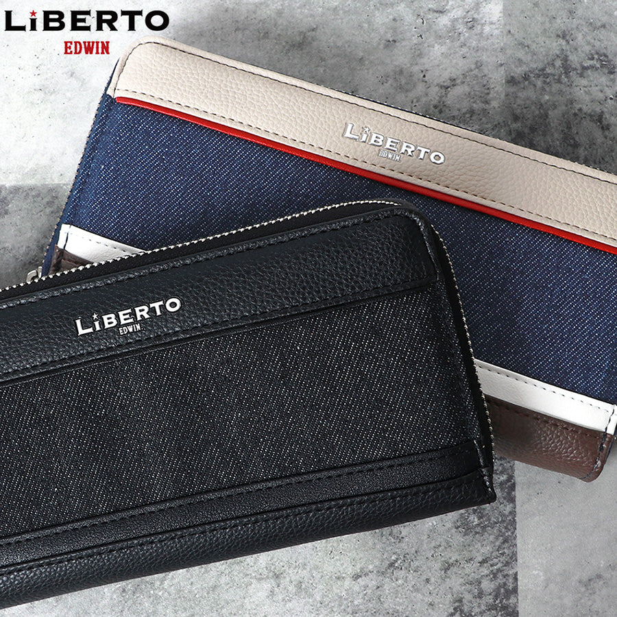 LiBERTO EDWIN リベルト エドウィン 財布 メンズ デニム 切替え 長財布 さいふ サイフ おしゃれ プレゼント（7738490108）