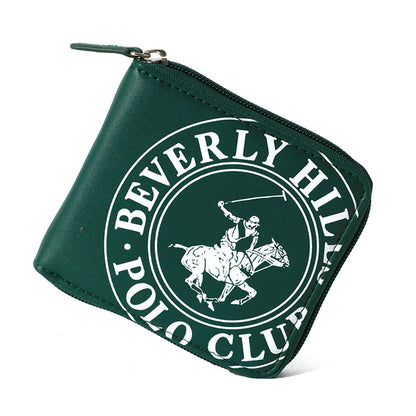 BEVERLY HILLS POLO CLUB ビバリーヒルズポロクラブ 財布 メンズ PUレザー 合成皮革 二つ折り財布 ラウンドファスナー さいふ サイフ シンプル ブランド ロゴ 札入れ 小銭入れ カードポケット コンパクト ミニマル（7738490138）