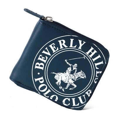 BEVERLY HILLS POLO CLUB ビバリーヒルズポロクラブ 財布 メンズ PUレザー 合成皮革 二つ折り財布 ラウンドファスナー さいふ サイフ シンプル ブランド ロゴ 札入れ 小銭入れ カードポケット コンパクト ミニマル（7738490138）