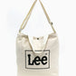 Lee リー ショルダーバッグ キャンバス 2WAY レディース メンズ ユニセックス トートバッグ ロゴプリント ミニボックスロゴ 刺繍 無地 バックポケット ミニポケット 収納 B4 大容量 通勤 通学 デイリーユース（7787840001）