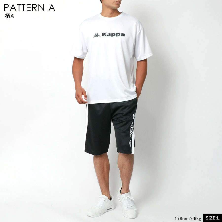 Kappa カッパ スポーツウェア 上下 メンズ 半袖 大きいサイズ ブランド ゆったり セットアップ ジムウェア ヨガウェア フィットネス エクササイズ ジョギング（0162520007）