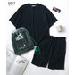 DISCUS ディスカス ルームウェア メンズ レディース ユニセックス ナイトウェア セットアップ パイル 無地 半袖Tシャツ＆ショートパンツ＆収納バッグ 3点セット パジャマ 部屋着（0162280055）