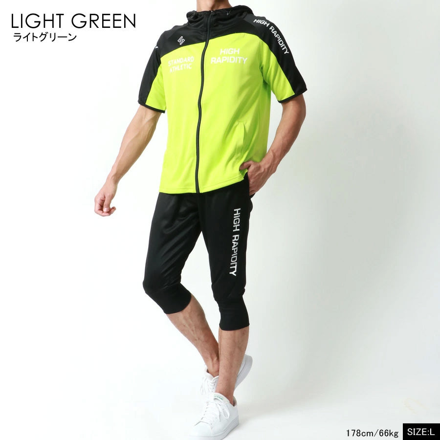 soleildor ソレイルドール ジャージ 上下 メンズ セットアップ スポーツウェア トレーニングウェア ブランド おしゃれ トップス パンツ 半袖 大きいサイズ（0162210004）